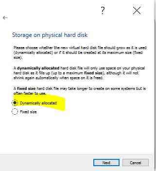 Hard disk allocation type (Source: iNNovationMerge)
