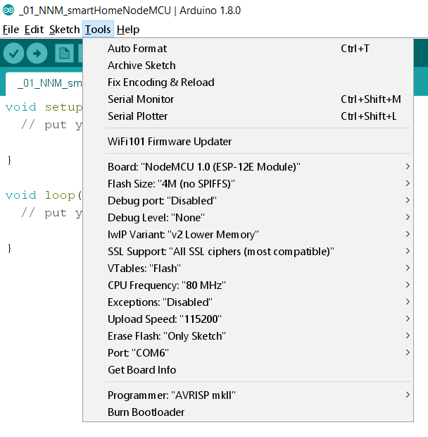 Arduino IDE Settings (Source: iNNovationMerge)