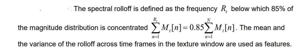 Spectral Rolloff Formula (Source: egr.msu.edu)