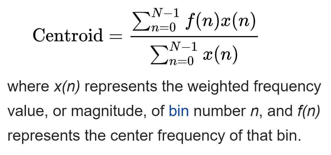 Spectral Centroid Formula (Source: wikipedia.org)