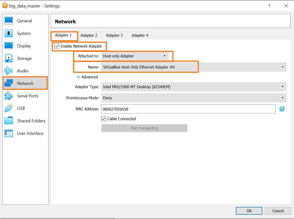 Adapter 1 Settings (Source: iNNovationMerge)